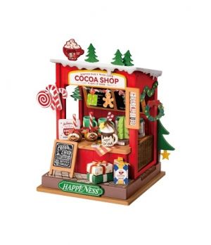 RoboTime 3D dřevěná skládačka Miniatura domečku Stánek s kakaem