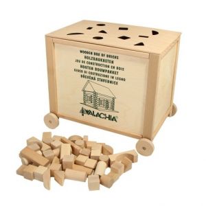 Walachia Dřevěná skládací stavebnice Construct Box vkládačka natural 300 dílů