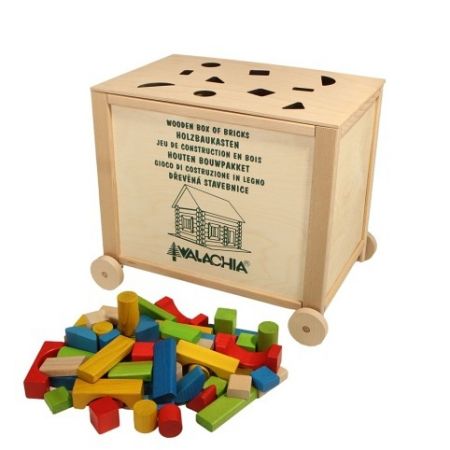 Walachia Dřevěná skládací stavebnice Construct Box vkládačka 300 dílů
