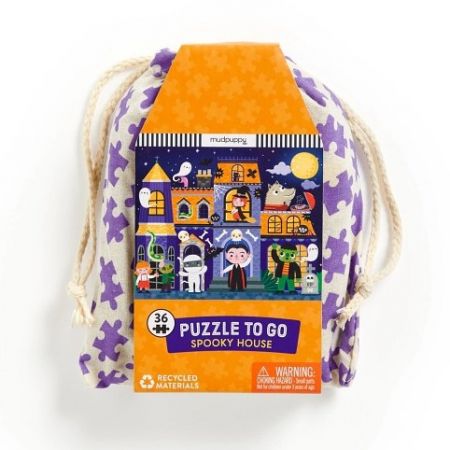 Mudpuppy Puzzle Strašidelný dům v látkovém pytlíku 36 dílků