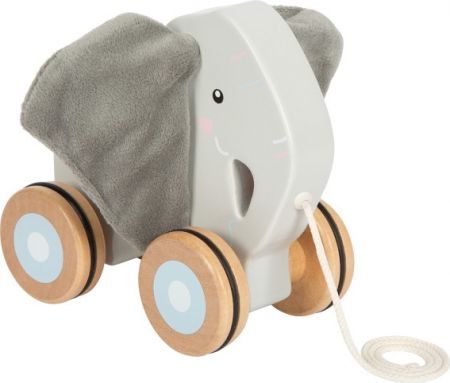 small foot Dřevěná tahací hračka Slon se šustivými oušky