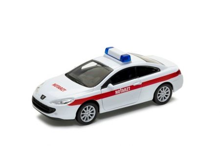 Welly Peugeot Coupe 407 NOTARZT 1:34 bílé