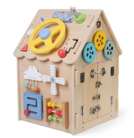 2Kids Toys Activity board Domeček přírodní