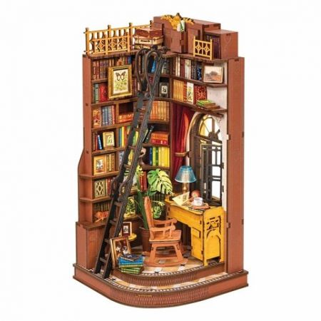 RoboTime 3D skládačka Zarážka na knihy Miniatura domečku Tichý studijní koutek