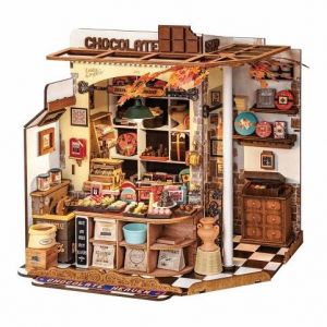 RoboTime 3D dřevěná skládačka Miniatura domečku Henryho čokoládovna