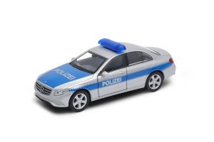 Welly 2016 Mercedes-Benz E-Class POLIZEI 1:34 stříbrný s modrým pruhem