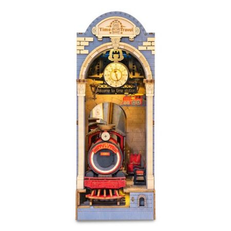RoboTime 3D skládačka Zarážka na knihy Miniatura domečku Kouzelné nádraží - poškozený obal