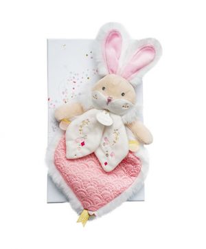 Doudou Dárková sada - Hračka růžový kamarád králíček 24 cm - poškozený obal
