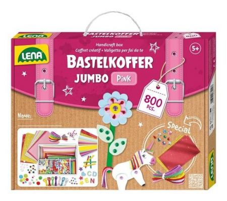 Lena Kreativní kufřík pro malé kutily růžový 800 ks
