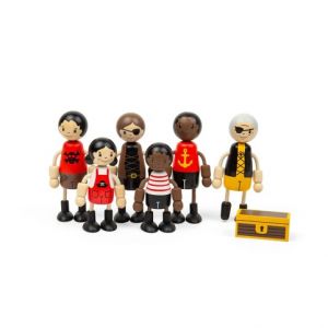 Bigjigs Toys Sada dřevěných postaviček Piráti