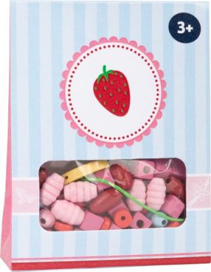 small foot Dřevěné korálky Candy 1ks červená