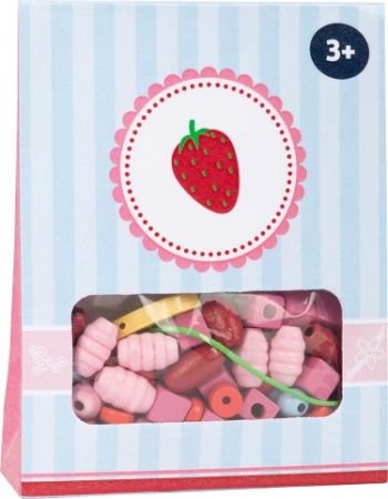 small foot Dřevěné korálky Candy 1ks červená