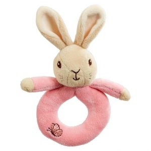 Rainbow Chrastítko kroužek králíček Petr &amp; Flopsy 1 ks růžová