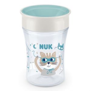 NUK hrnek Magic Cup s víčkem 230ml tyrkysová