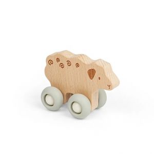 Bigjigs Toys Domácí zvířátko na kolečkách Ovečka