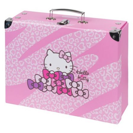 BAAGL Skládací školní kufřík Hello Kitty Sweet Leopard s kováním
