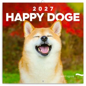 Kalendář nástěnný poznámkový Happy Doge 2027, 30cm x 30cm, PGP-36617-V