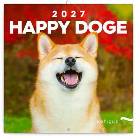 Kalendář nástěnný poznámkový Happy Doge 2027, 30cm x 30cm, PGP-36617-V