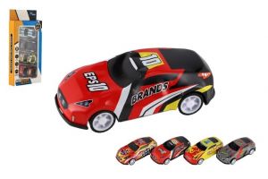 Auto závodní 4ks mini na volný chod mix barev v krabičce