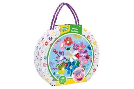 Kreativní kufřík zažehlovací korálky Továrna na květiny 2000ks s doplňky v kufříku 21x20cm