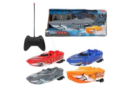 Člun motorový RC 27mHz na baterie 4 barvy v krabici