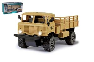 Auto RC vojenské nákladní plast 24cm 27MHz na dálk.ovl. na baterie se světlem v krab. 32x1
