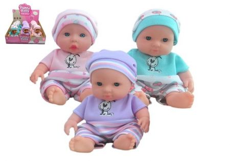 Panenka miminko pevné tělo 18cm 3 barvy