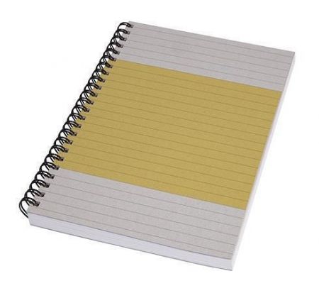 Spirálový sešit "Quicknote", šedo-žlutá, A5, linkovaný, 80 listů, SIGEL SN500