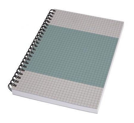 Spirálový sešit "Quicknote", šedo-modrá, A5, čtverečkovaný, 80 listů, SIGEL SN600