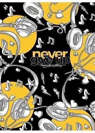Sešit "Never give up", mix motivů, A5, linkovaný, 80 listů, SHKOLYARYK A5-080-5221L