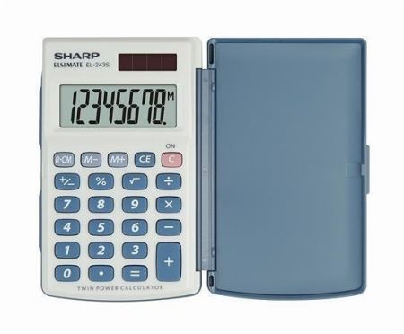 Kalkulačka "EL-243S", kapesní, 8 číslic, s krytem, SHARP