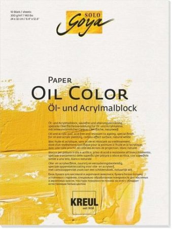 Skicák na olejomalbu, 24 x 32, 300g, 10 listů, KREUL