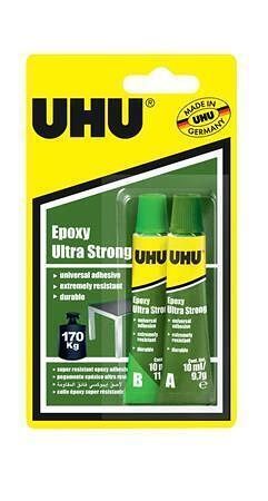 Epoxidové lepidlo "Epoxy Ultra Strong", 2x 10 ml, dvousložkové, UHU 25189