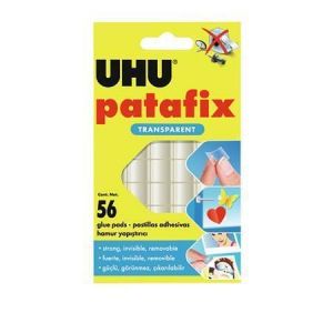 Samolepicí polštářky "Patafix", transparentní, 56 ks, oboustranné, UHU 25039