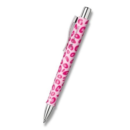 Kuličkové pero Faber-Castell Poly Ball XB Leopard Editon - růžová