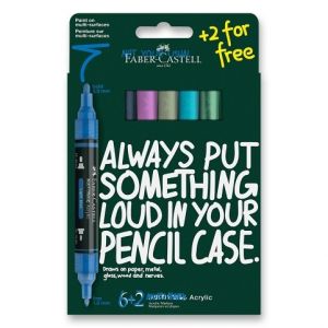 Akrylový popisovač Faber-Castell Multimark Frost - 6+2 ks