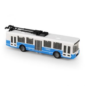 Trolejbus MHD modrý 16 cm - otevírací dveře