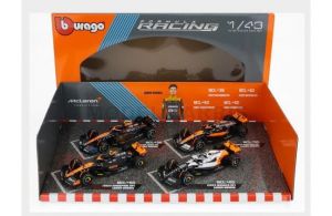Bburago 1:43 RACE Formula F1 4PAC - McLaren F1 Team MCL38 (2024) #4 L.Norris #81 O.Piastri