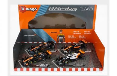 Bburago 1:43 RACE Formula F1 4PAC - McLaren F1 Team MCL38 (2024) #4 L.Norris #81 O.Piastri