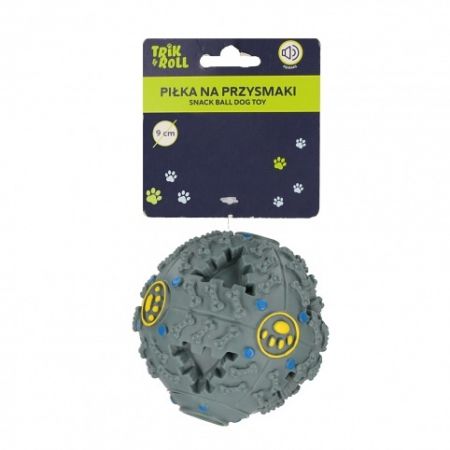 Hračka pro mazlíčky Míč na pamlsky se zvuky 9 cm