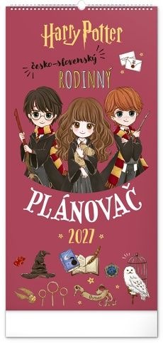 Kalendář nástěnný Rodinný plánovací Harry Potter 2027, 21cm x 42cm, PGN-36974-L