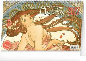 Kalendář stolní Alfons Mucha 2027, 23,1cm x 14,5cm, PGS-36880