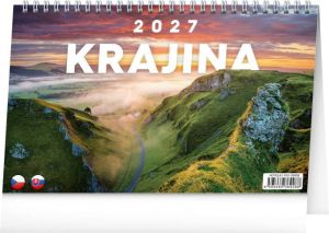 Kalendář stolní Krajina CZ/SK 2027, 23,1cm x 14,5cm, PGS-36908