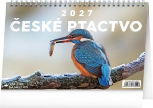 Kalendář stolní České ptactvo 2027, 23,1cm x 14,5cm, PGS-36940