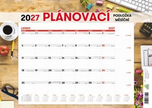 Kalendář stolní Plánovací podložka měsíční 2027, 69cm x 47,5cm, K363
