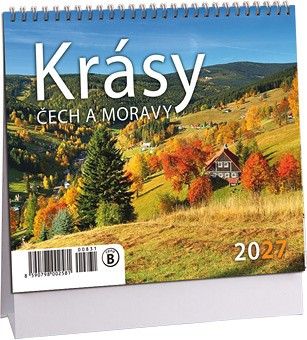Kalendář stolní Krásy Čech a Moravy mini 2027, 17cm x 14,5cm, K831