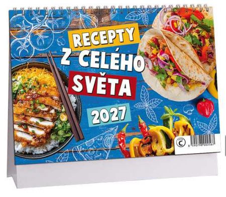 Kalendář stolní Recepty z celého světa 2027, 23cm x 16cm, K863