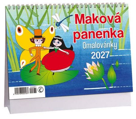 Kalendář stolní Maková panenka 2027, 23cm x 16cm, K881