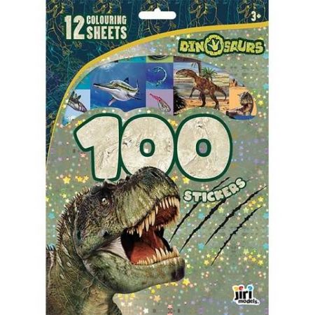 100 samolepek s omalovánkovými listy Dinosauři