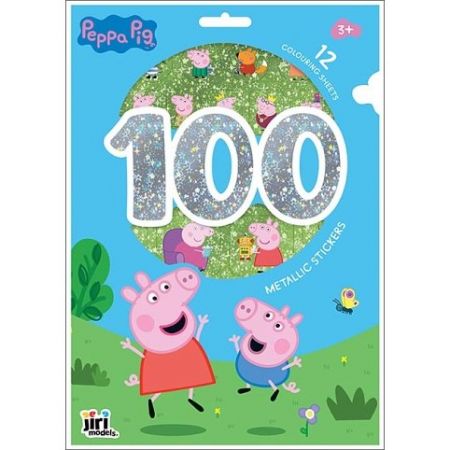 100 metalických samolepek s omalovánkovými listy Prasátko Peppa